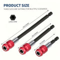 3pcs Drill Bit Extension Set with Magnetic Quick-Release Socket
