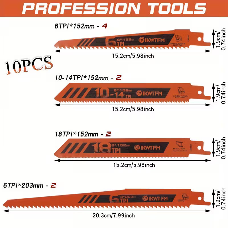 Reciprocating Saw Blade Set