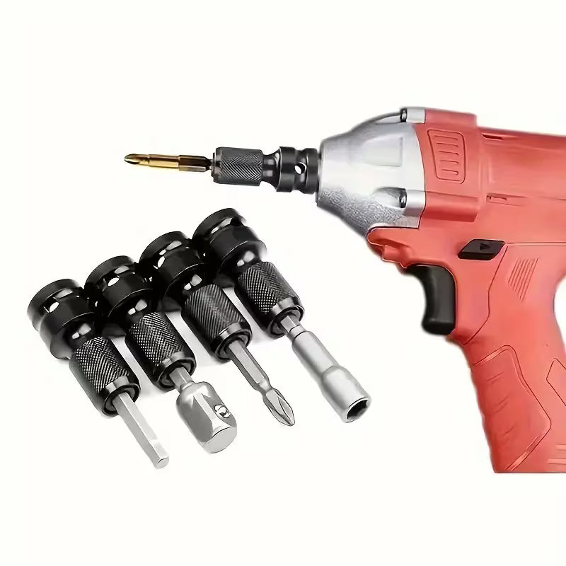 3pcs Quick Release Power Wrench Adapter Kit- 1/2" Square Drive to 1/4" Hex Converter